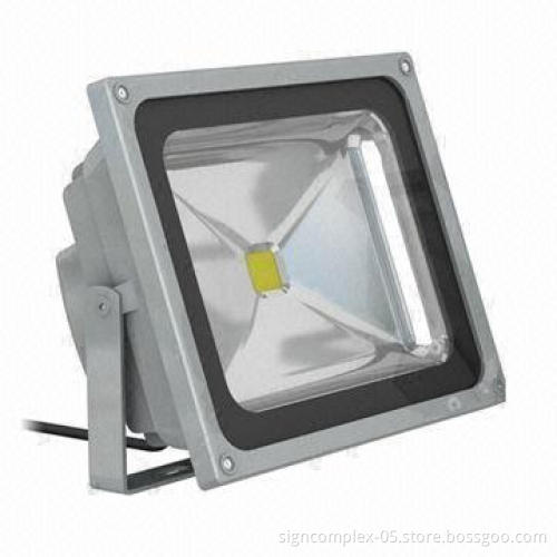 50W LED Floodlight with Aluminum Die-cast Alloy Body and Toughened Glass, Over 30,000 Hours Lifespan